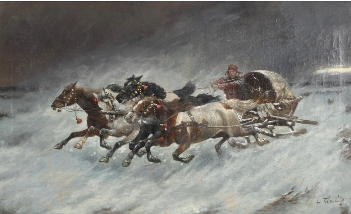 Constantin Stoiloff 1850-1924 Large Oil Painting On Canvas Ancient