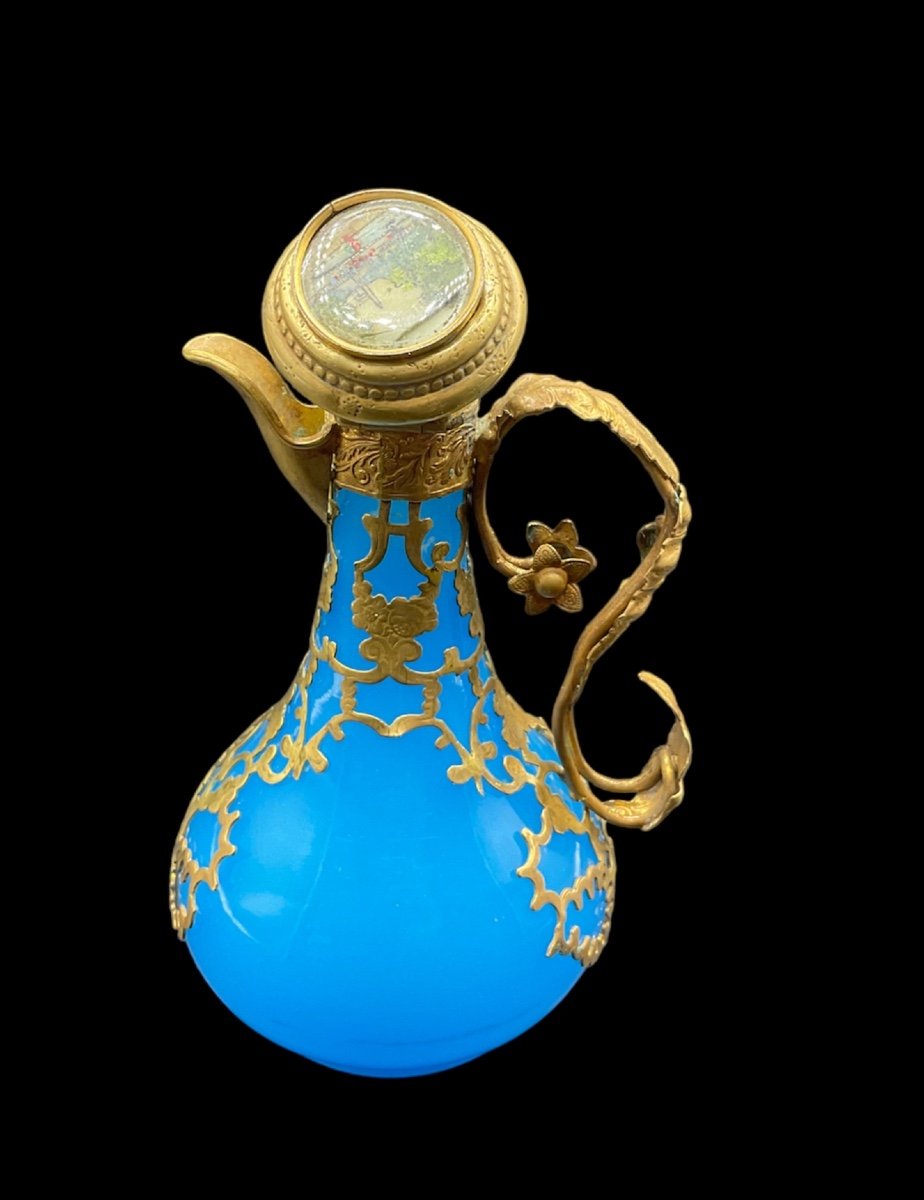 French Opaline Blue Glass