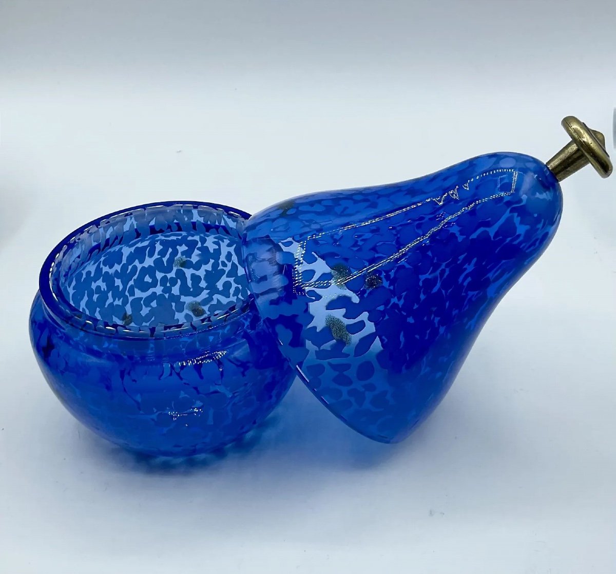 Murano Glass Pear Shaped Covered Bowl