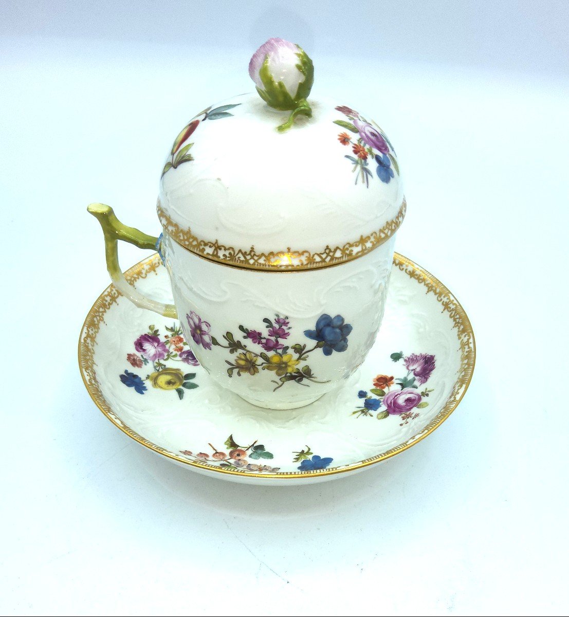 Wonderful Early Meissen Chocolate Cup And Saucer