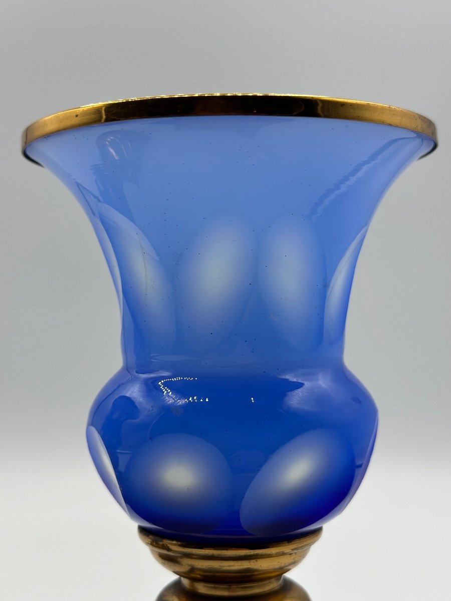 Pair Of Opaline Glass Vases,xix Century,barfatan Glass Vases